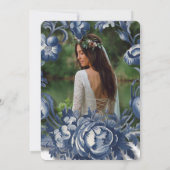 ヴィンテージフランスのトイルフローラブランチとバブリー 招待状 (裏面)