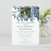 ヴィンテージフランスのトイルフローラブリデスメイドランチョン 招待状 (スタンド正面)