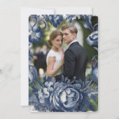 ヴィンテージフランスのトイルフローラ写真婚約パーティ 招待状 (裏面)