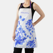 ヴィンテージフランスのトイルブルーフローラブライダルシャワー エプロン (インサイチュ)