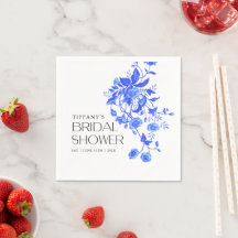 ヴィンテージフランスのトイルブルーフローラブライダルシャワー