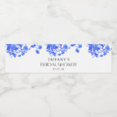 ヴィンテージフランスのトイルブルーフローラブライダルシャワー ペットボトルラベル (シングルラベル)