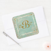 ヴィンテージフランスのトイル&スクリプトカスタムスタンプ スクエアシール (封筒)