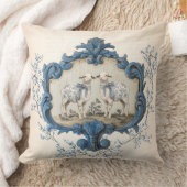 ヴィンテージフランスのトイル | チノイスリー出生羊 クッション (ブランケット)