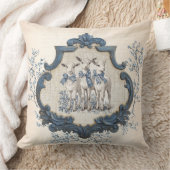 ヴィンテージフランスのトイル | 出生3頭の羊 クッション (ブランケット)