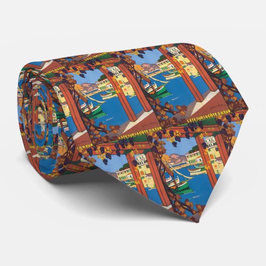 ヴィンテージフランスのトラベ地中海のル海 ネクタイ (ロール)