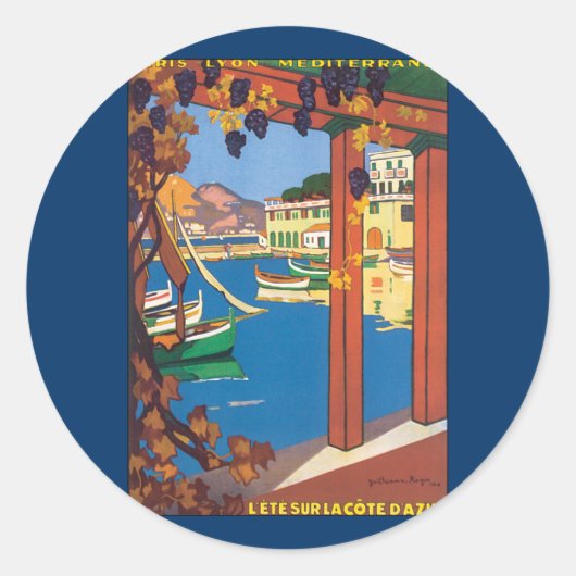 ヴィンテージフランスのトラベ地中海のル海 ラウンドシール (正面)