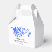 ヴィンテージフランスのトワールフローラブルーブライダルシャワー フェイバーボックス (正面サイド)