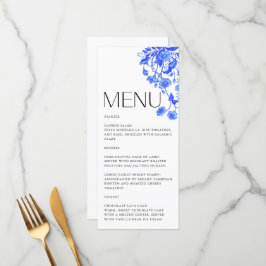 ヴィンテージフランスのトワールフローラブルーブライダルシャワー メニュー