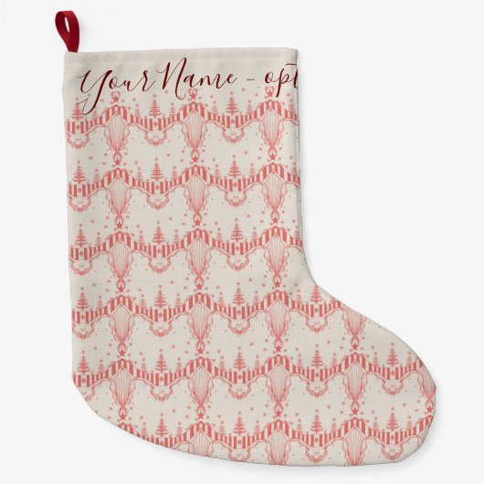 ヴィンテージフランスのトーインスパイアルWoodlandの個人設定 ラージクリスマスストッキング (正面)