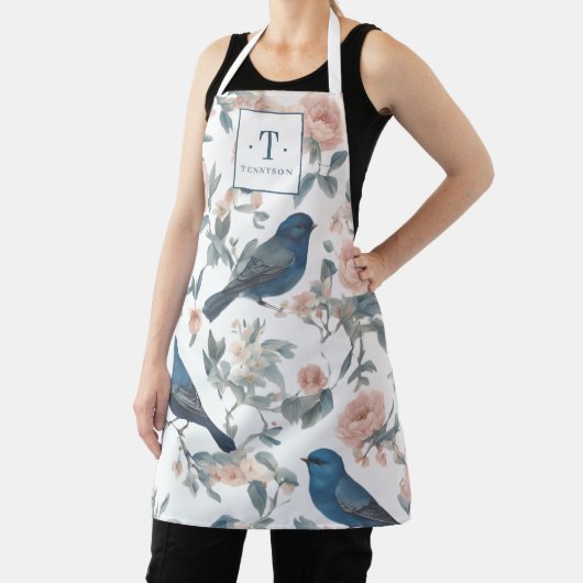 ヴィンテージフランスのハウスモノグラムチノワセリーネイビー エプロン (インサイチュ)