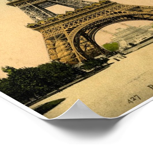 ヴィンテージフランスのハガキエッフェルタワーパリフランス ポスター (角)