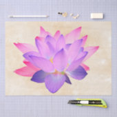 ヴィンテージフランスのハスの花の切り離し 薄葉紙 (クラフト)