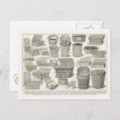 ヴィンテージフランスのバスケット ポストカード (正面/裏面)