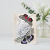 ヴィンテージフランスのバタフライイラストレーション – ポストカード (スタンド正面)