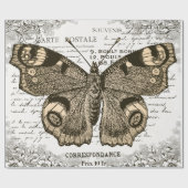 ヴィンテージフランスのバタフライラッピング紙 ラッピングペーパー (フラット)