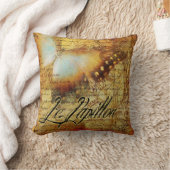 ヴィンテージフランスのバタフライルパピロン |琥珀 クッション (ブランケット)