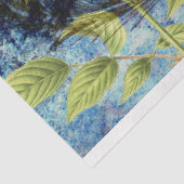 ヴィンテージフランスのバラの青いデコページ 薄葉紙 (詳細)