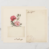 ヴィンテージフランスのバラスクレープブックジャーナルページ (正面/裏面)