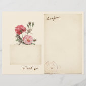 ヴィンテージフランスのバラスクレープブックジャーナルページ (正面)