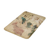 ヴィンテージフランスのバラバードパリスフランスのボタニカル バスマット (アングル)