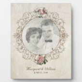 ヴィンテージフランスのバラフォトフレーム フォトプラーク (正面)