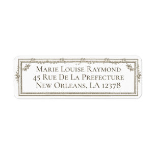 ヴィンテージフランスのバラフレーム差出人住所ラベル ラベル