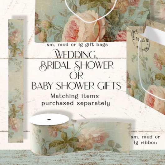 ヴィンテージフランスのバラフローラブルーnイエローデクページ グログランリボン