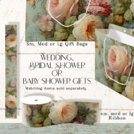 ヴィンテージフランスのバラフローラブルーnイエローデクページ グログランリボン