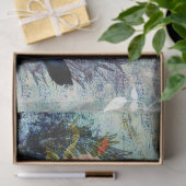 ヴィンテージフランスのバラブルーデコページティッシュペーパー 薄葉紙 (ギフト)