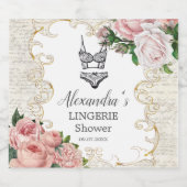 ヴィンテージフランスのバラランジェリーブライダルシャワー スパークリングワインラベル (シングルラベル)