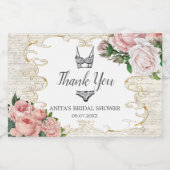 ヴィンテージフランスのバラランジェリーブライダルシャワー スパークリングワインラベル (シングルラベル)