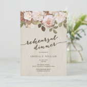 ヴィンテージフランスのバラリハーサルディナー招待状 招待状 (スタンド正面)