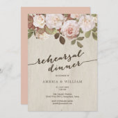 ヴィンテージフランスのバラリハーサルディナー招待状 招待状 (正面/裏面)