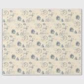 ヴィンテージフランスのバラレディビーフラワーポストカード ラッピングペーパー (フラット)