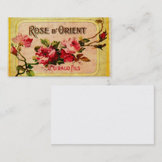 ヴィンテージフランスのバラ名刺 名刺 (正面/裏面)