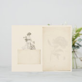 ヴィンテージフランスのバラ女性スクラップブック仕訳帳ページ (スタンド正面)