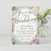 ヴィンテージフランスのバラ庭園の結婚式招待状 招待状 (スタンド正面)