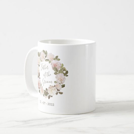 ヴィンテージフランスのバラ新郎マグカップの父 コーヒーマグカップ (正面左)