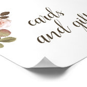 ヴィンテージフランスのバラ結婚式の引き出物標識 ポスター (角)