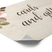 ヴィンテージフランスのバラ結婚式の引き出物標識 ポスター (角)