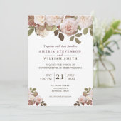 ヴィンテージフランスのバラ結婚式招待状 招待状 (スタンド正面)