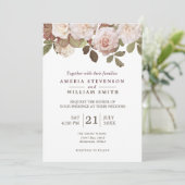 ヴィンテージフランスのバラ結婚式招待状 招待状 (スタンド正面)