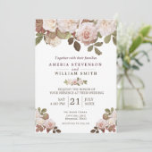 ヴィンテージフランスのバラ結婚式招待状 招待状 (スタンド正面)