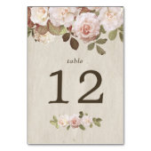 ヴィンテージフランスのバラ表番号カード テーブルナンバー (裏面)