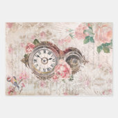 ヴィンテージフランスのバラ ラッピングペーパーシート (正面3)