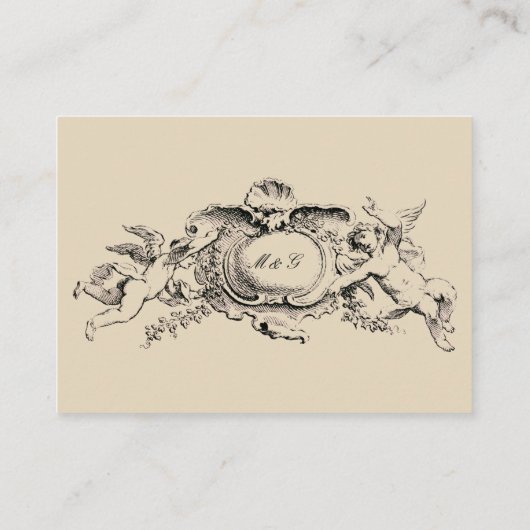 ヴィンテージフランスのバロック結婚ロココ エンクロージャーカード (裏面)