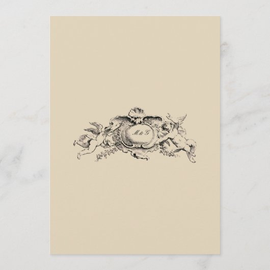 ヴィンテージフランスのバロック結婚ロココ メニュー (裏面)