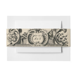 ヴィンテージフランスのバロック結婚ロココ 招待状ベリーバンド