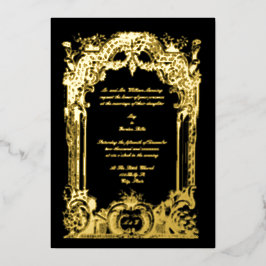 ヴィンテージフランスのバロック結婚ロココ 箔招待状